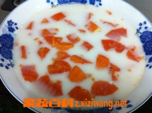 果蔬百科木瓜椰汁西米露