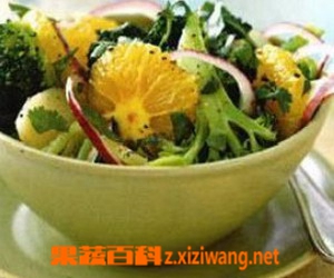 果蔬百科青花菜柳橙沙拉