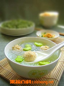 果蔬百科蚕豆肉圆汤