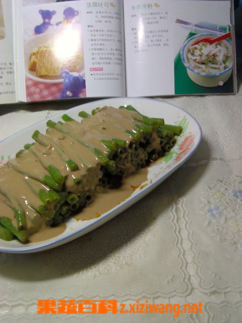果蔬百科麻酱大蒜豇豆