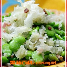果蔬百科银耳火腿烩蚕豆