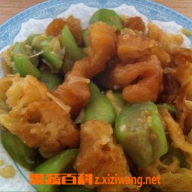 果蔬百科丝瓜炒油条