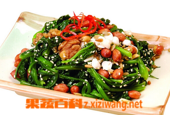 果蔬百科果仁菠菜的东北做法