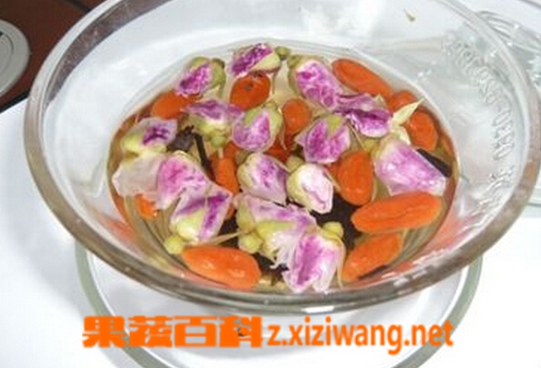 果蔬百科玫瑰花枸杞茶