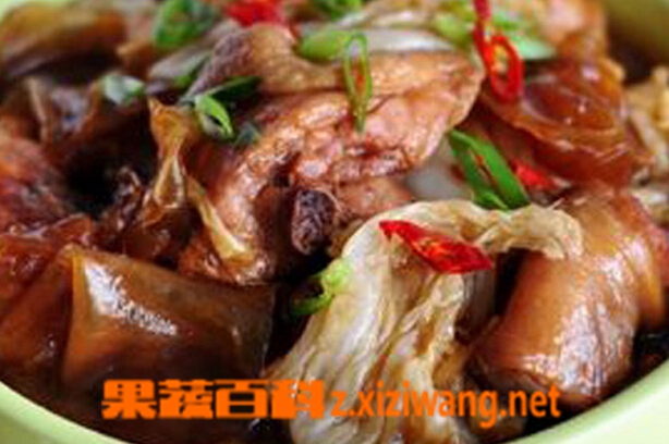 果蔬百科白菜粉皮鸡