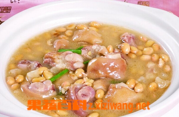 果蔬百科猪蹄黄豆花生汤